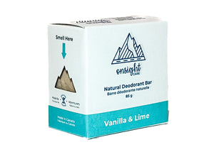vanilla lime natural deodorant on white background in box packaging